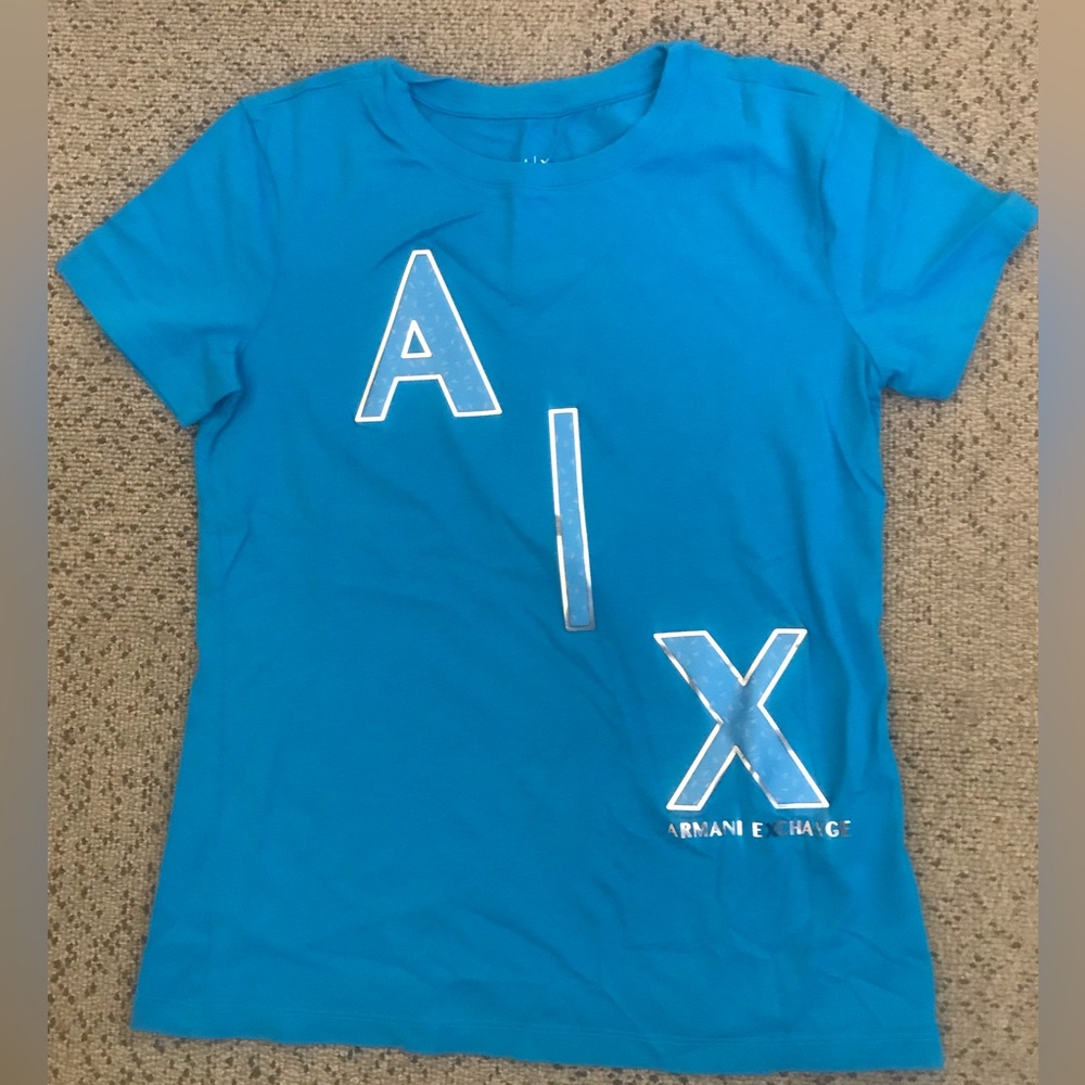 Armani Exchange Kids' Blue Logo Tee